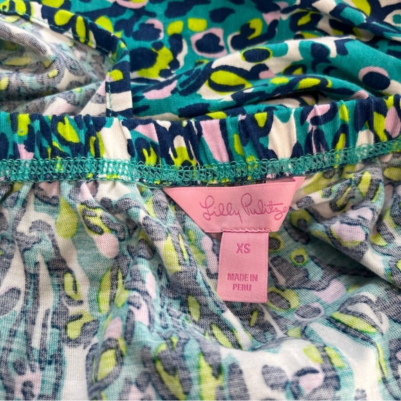 Lilly Pulitzer Windsor Strapless Dress Coverup Sea Blue Green It's A Stretch XS - Picture 8 of 9